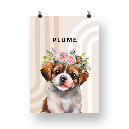 Affiche Chien "Plume"
