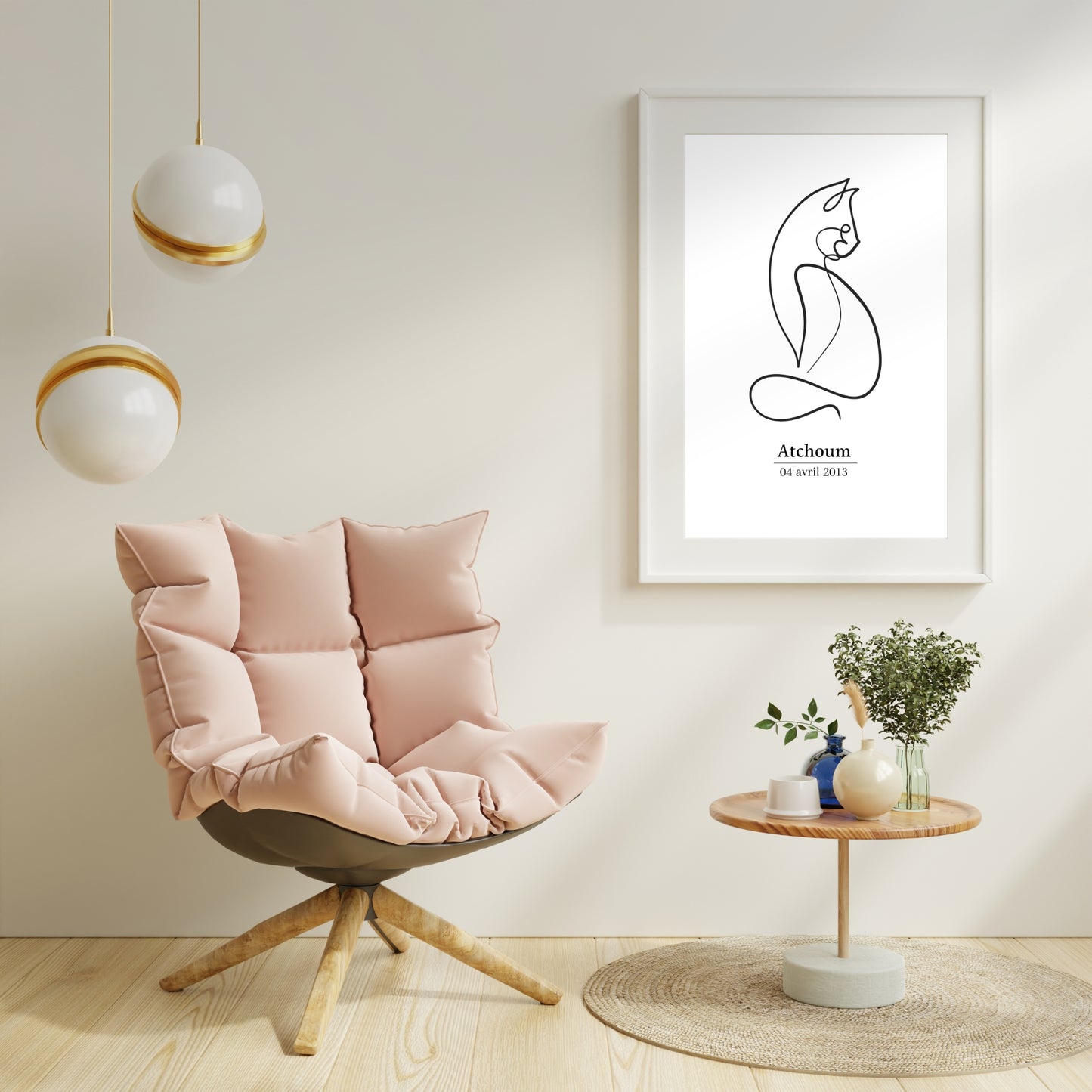 Affiche Chat Line Art