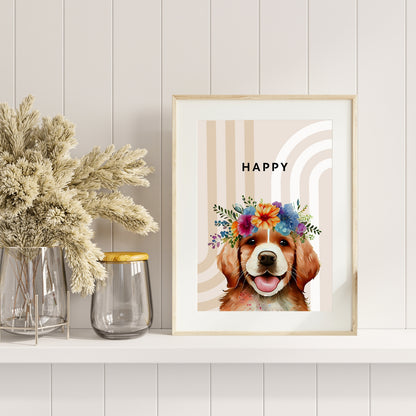Affiche Chien "Happy"