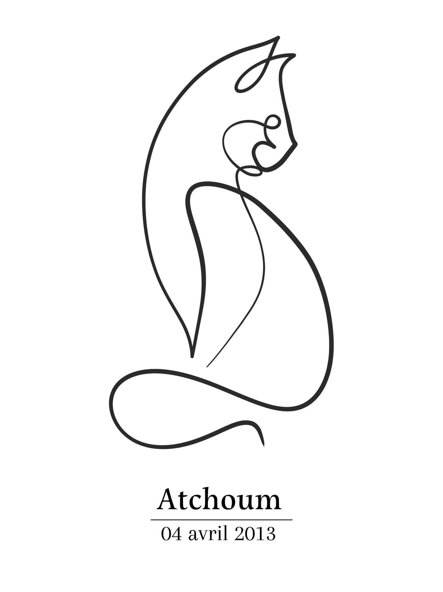 Affiche Chat Line Art