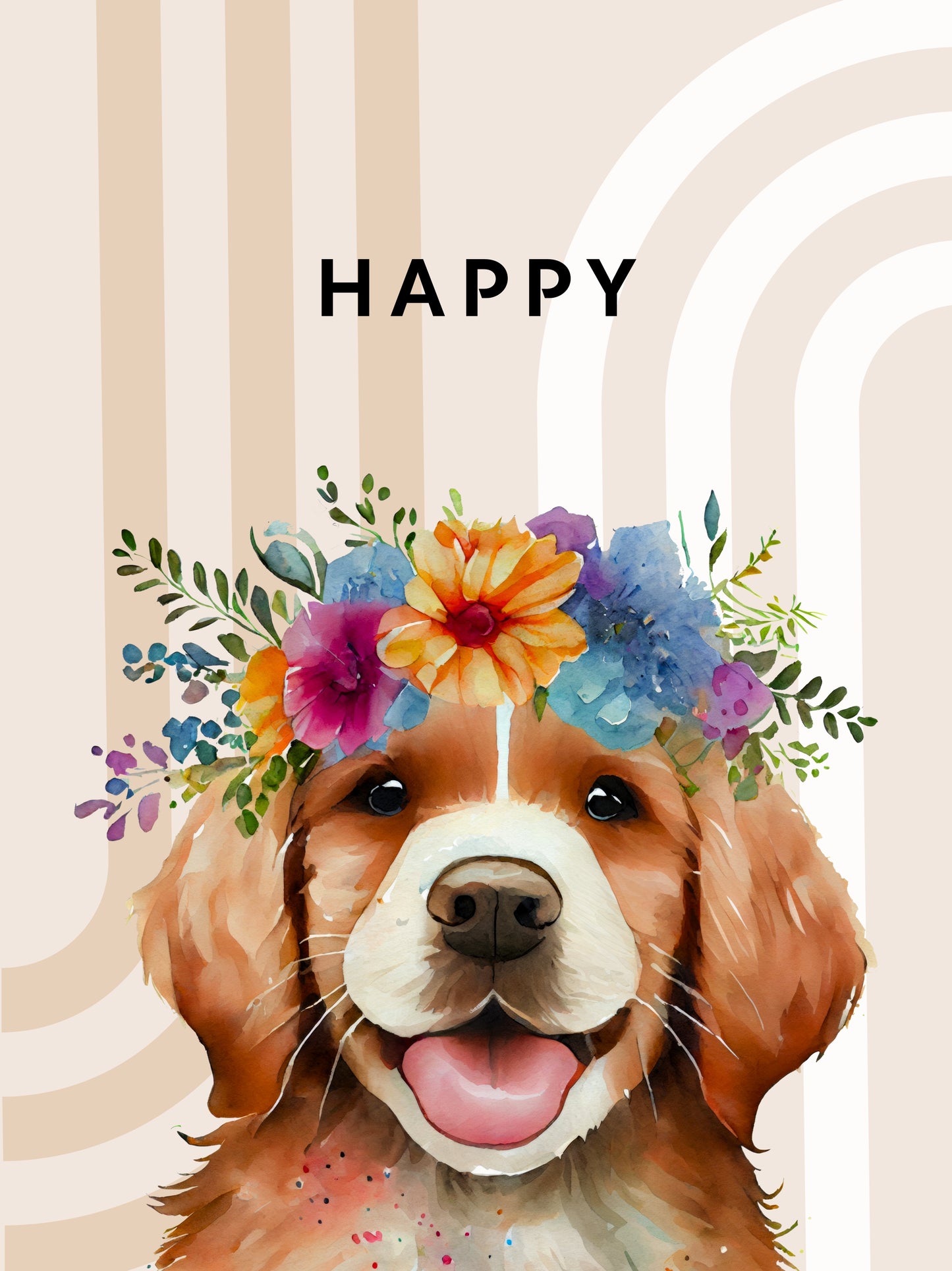 Affiche Chien "Happy"