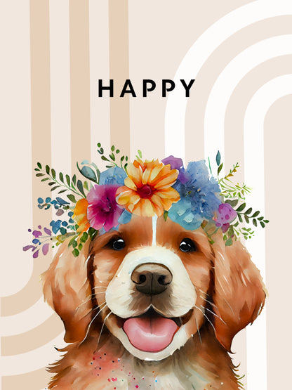 Affiche Chien "Happy"